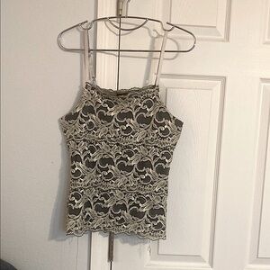 Elegant Lace Grey and Cream Women's Top